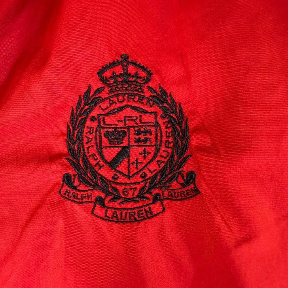 Lauren Active Ralph Lauren Red Windbreaker Womens Large Full Zip Crest #3230